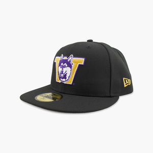 Washington Huskies Black Classic Throwback Fitted Hat
