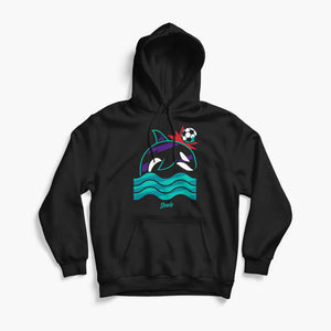 Wild Whale Black Hoodie