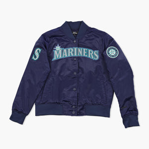 Seattle Mariners Midnight Navy Classic Women's Satin Jacket