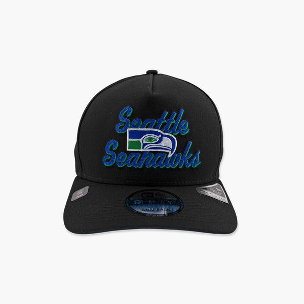 Seattle Seahawks Black Throwback Chainstitch Snapback