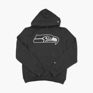Seattle Seahawks Blackout Distressed Logo Hoodie