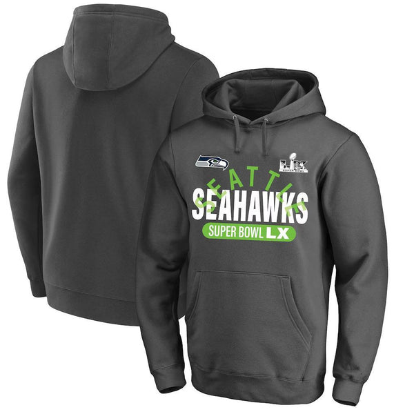 Seattle Seahawks Game Plan Super Bowl LX Charcoal Hoodie