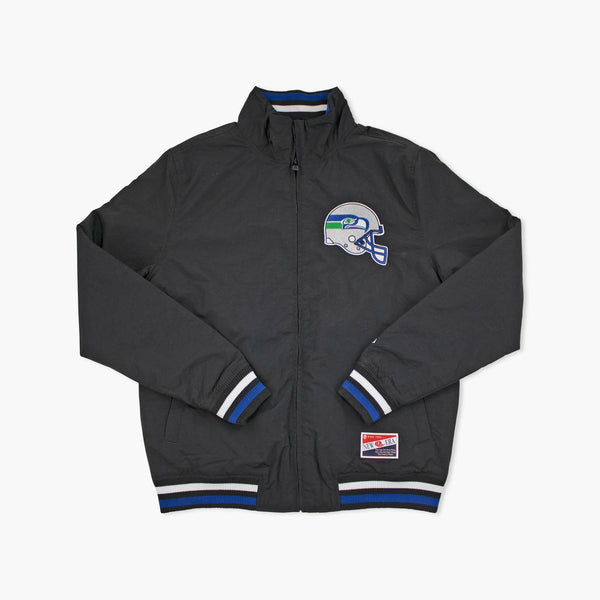 Seattle Seahawks Black Throwback Nylon Jacket