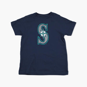 Seattle Mariners Basic Primary Logo Navy T-Shirt - Boys