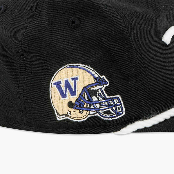 Washington Huskies Black Script Helmet Patch "Golfer" Snapback