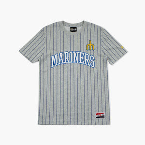 Seattle Mariners Grey Trident Pinstripe Premium T-Shirt