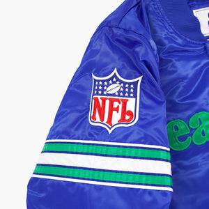 Seattle Seahawks Royal Throwback Satin Starter Jacket