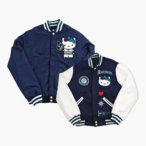Seattle Mariners Hello Kitty Navy Varsity Jacket - Reversible