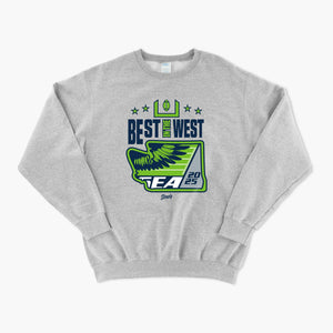 Best In the West 2025 Seattle Football Grey Crewneck