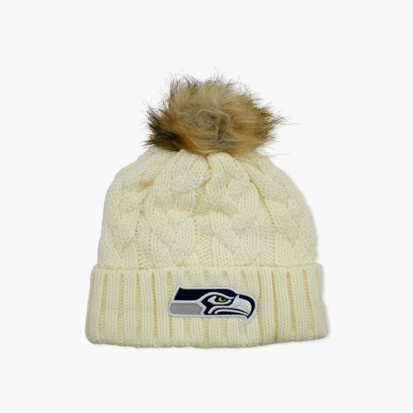 Seattle Seahawks Women's Fur Knit Pom Beanie