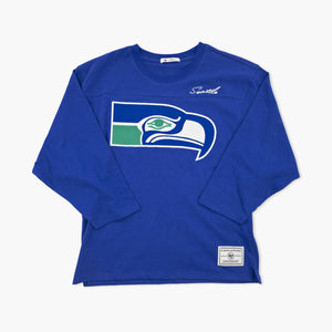 Seattle Seahawks Royal Throwback Game Nod Women's Timeless T-Shirt