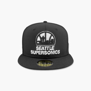 Seattle SuperSonics New Era Skyline Black & White Fitted Hat