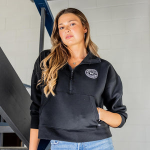 Washington Huskies Loop In Womens Black Scuba Pullover
