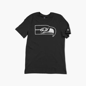 Seattle Seahawks Black Throwback Logo T-Shirt