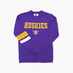 Washington Huskies Purple Sleeve Stripe Knit Sweater