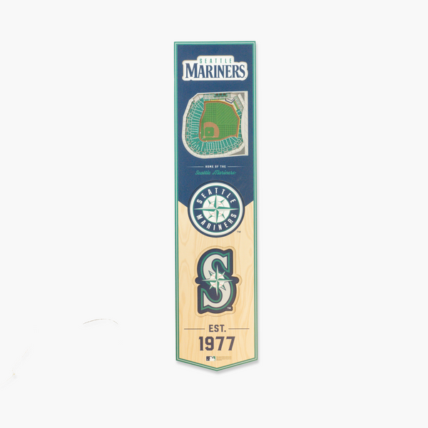 Seattle Mariners Stadium View 8"x32" Wood Banner