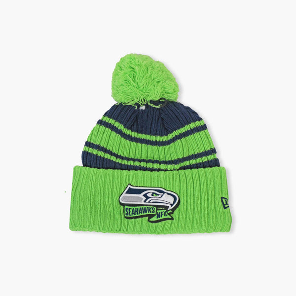 Seattle Seahawks 2022 Sideline Action Green Cuff Pom Beanie