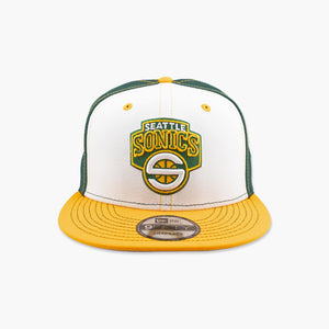 Seattle SuperSonics White & Gold Split Panel Snapback