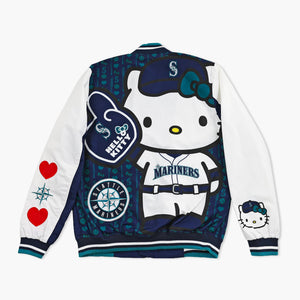 Seattle Mariners Hello Kitty Navy Satin Jacket - Toddler