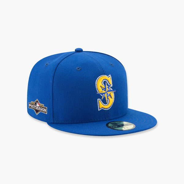 Seattle Mariners Royal 2025 Postseason Side Patch Fitted Hat
