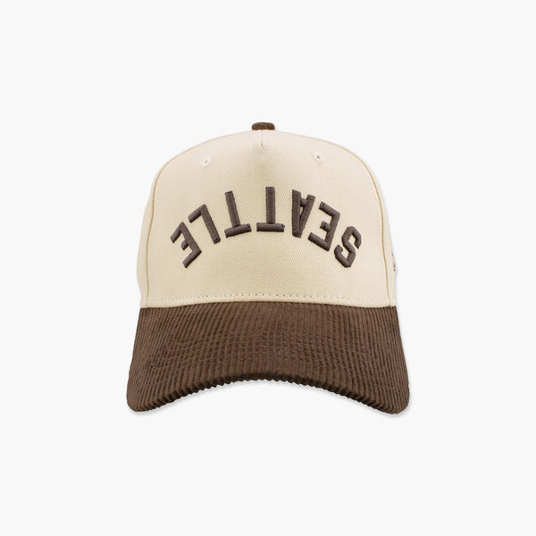 Seattle Cream/Brown Upside down Embroidered Snapback