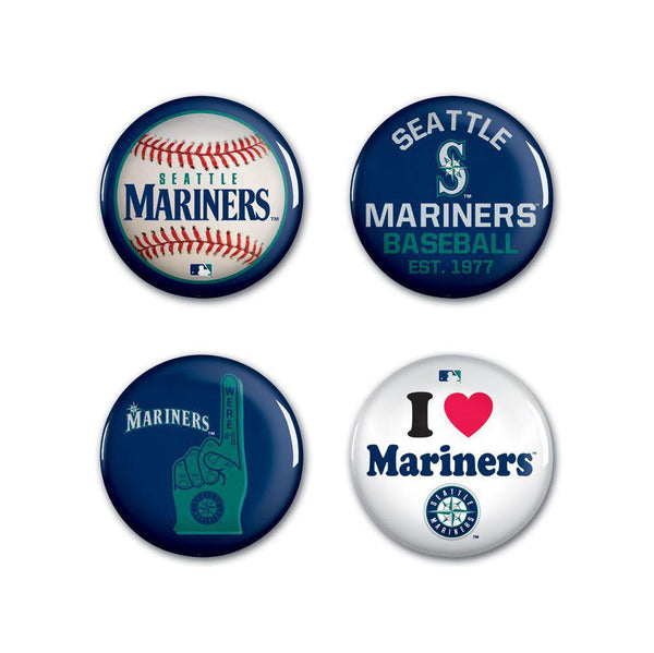 Seattle Mariners Button 4-Pack