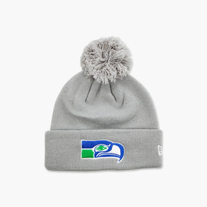 Seattle Seahawks Throwback Grey Cuff Pom Beanie