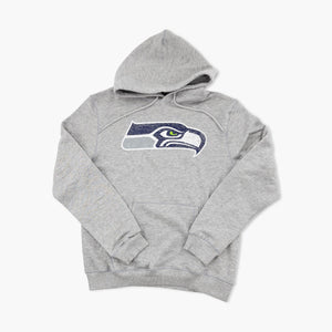 Seattle Seahawks Heather Grey Weathered Primary Logo Pullover Hoodie