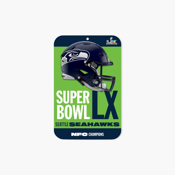 Seattle Seahawks Super Bowl LX NFC Champs 11" x 17" Plastic Sign