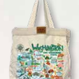 Washington State Map Market Bag