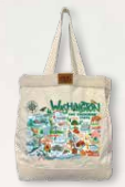 Washington State Map Market Bag