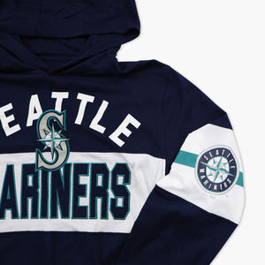 Seattle Mariners Navy Stripe Lightweight Hoodie