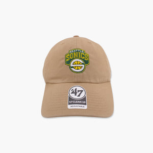 Seattle SuperSonics Khaki "S" Logo Clean Up Adjustable Hat