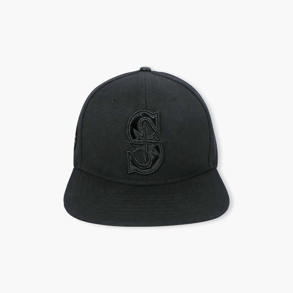 Seattle Mariners Triple Black Wool Snapback