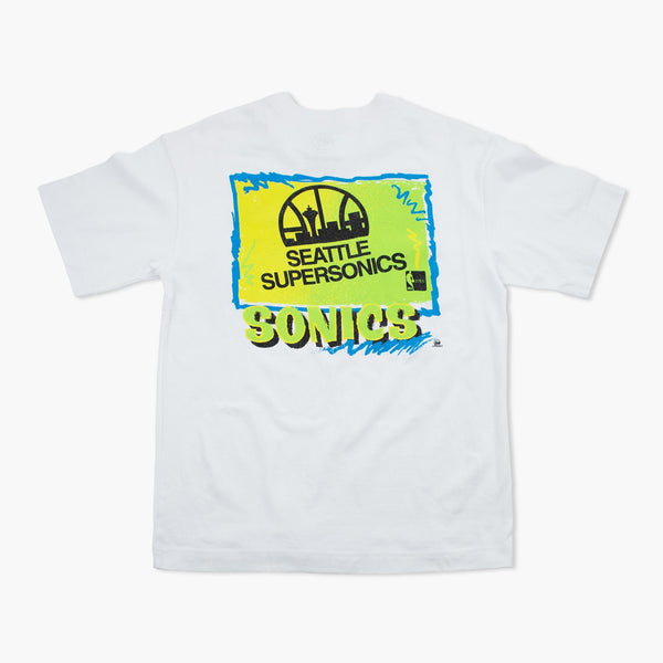 Seattle SuperSonics White Retro Surf Heavyweight T-Shirt