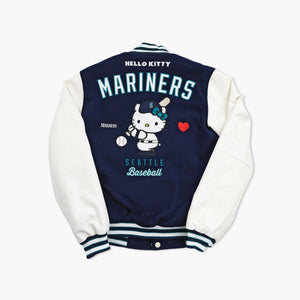 Seattle Mariners Hello Kitty Navy Varsity Jacket - Reversible