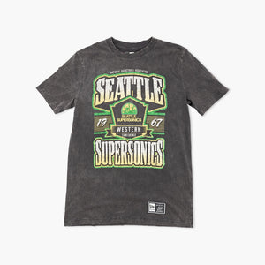 Seattle SuperSonics Washed Black Founding Era T-Shirt