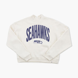 Seattle Seahawks Cream Subtle Muse Women's Mock Neck Pullover