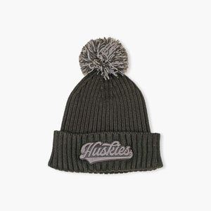Washington Huskies Charcoal Script Cuff Pom Beanie