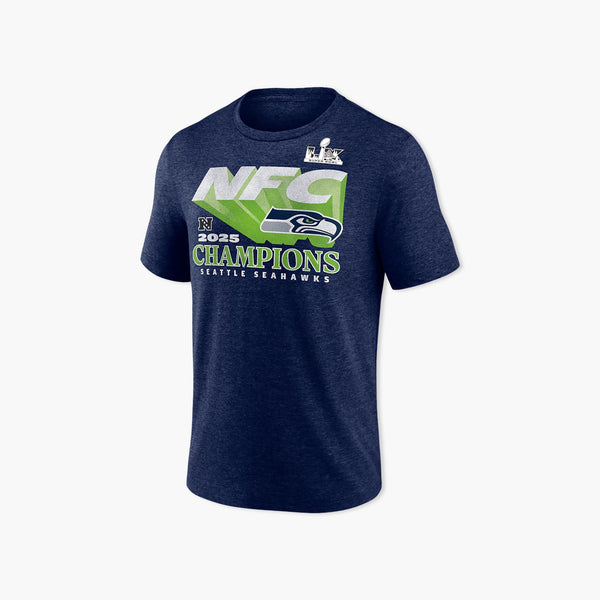 Seattle Seahawks Quick Pass NFC Champions Heather Navy T-Shirt