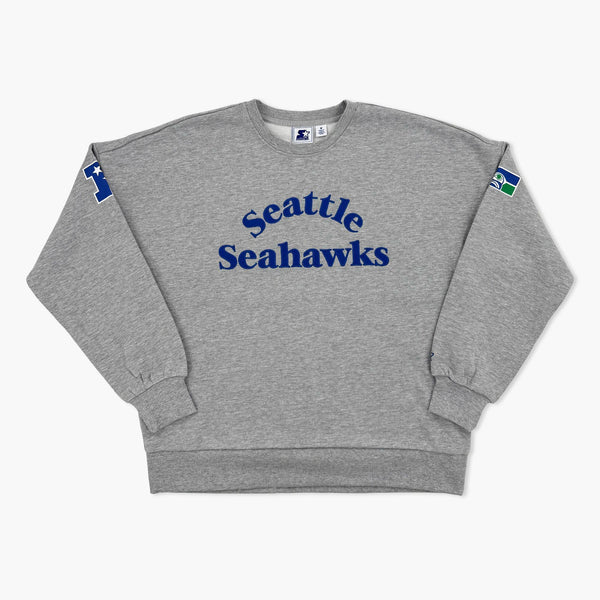 Seattle Seahawks Women's Starter Retro Grey Crewneck