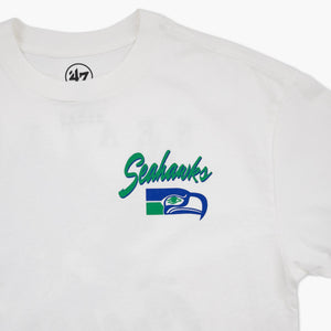 Seattle Seahawks White Throwback KO Illustrated Foundation T-Shirt