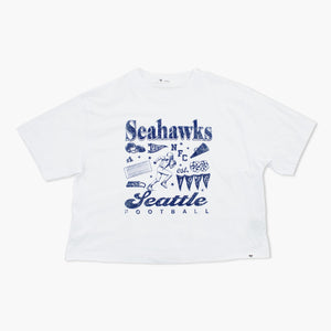 Seattle Seahawks Women’s White Football Icons T-Shirt