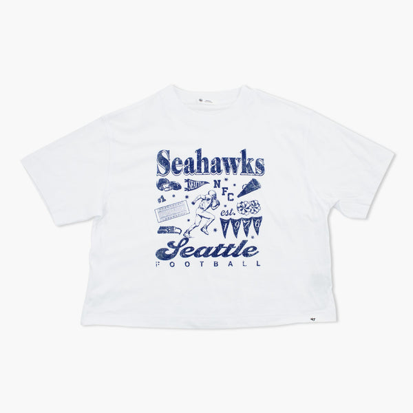 Seattle Seahawks Women’s White Football Icons T-Shirt