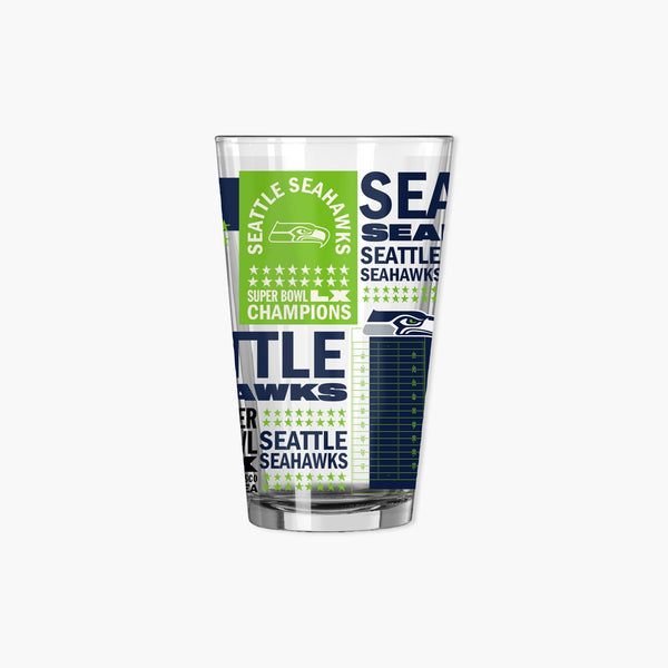 Seattle Seahawks Super Bowl LX Champions 16oz Pint Glass