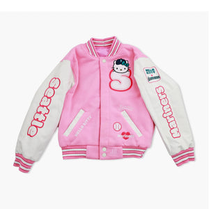 Seattle Mariners Toddler Hello Kitty Pink Varsity Jacket - Reversible