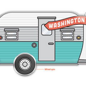 Washington State Spinning Wheels Camper Magnet