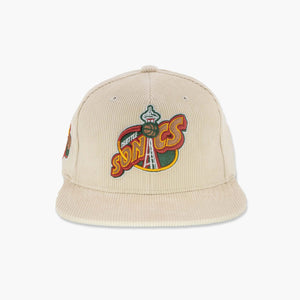 Seattle SuperSonics Cream Space Needle Corduroy Snapback
