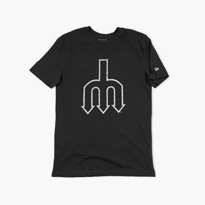 Seattle Mariners Black Distressed Trident T-Shirt