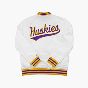 Washington Huskies White Classic Throwback Bomber Jacket